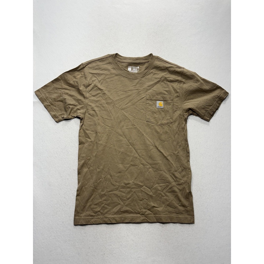 Carhartt Shirt Mens Small Beige K87 Loose Fit Pocket T-Shirt Short Sleeve